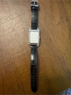 Brighton Monaco Women’s Silver Watch w/ Black Croc-Embossed Strap Needs battery